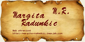 Margita Radunkić vizit kartica